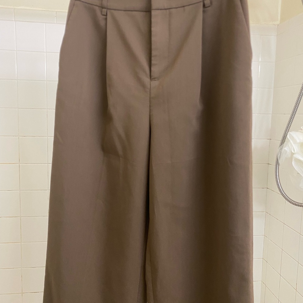 Brown Wide-Leg Trousers